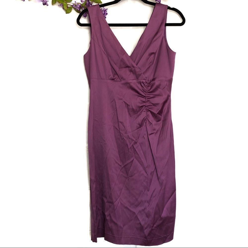 Donna Ricco Sleeveless Shirred Front Stretch Satin